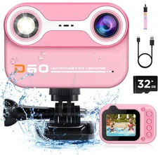 Kids Waterproof Camera, Kids Camera 2.4'' HD 1080P Birthday Gifts for Girls Boys