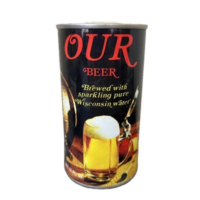 1970s OUR BEER 12 OZ VINTAGE STEEL CAN JOS. HUBER BREWING CO. MONROE, WI