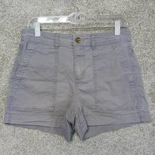 A New Day Utility Shorts Womens 8 Gray Stretch Twill Casual Zip Fly Summer