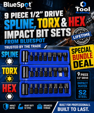 GET ALL 3 IMPACT TOOL SETS SPLINE TORX HEX 9 PIECE EACH 1/2 DRIVE - MECHANIC DIY