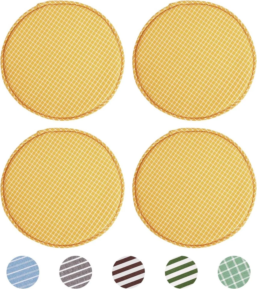 Kitchen Dining Chair Pads Set - Yellow Grim - Image 3 of 4
