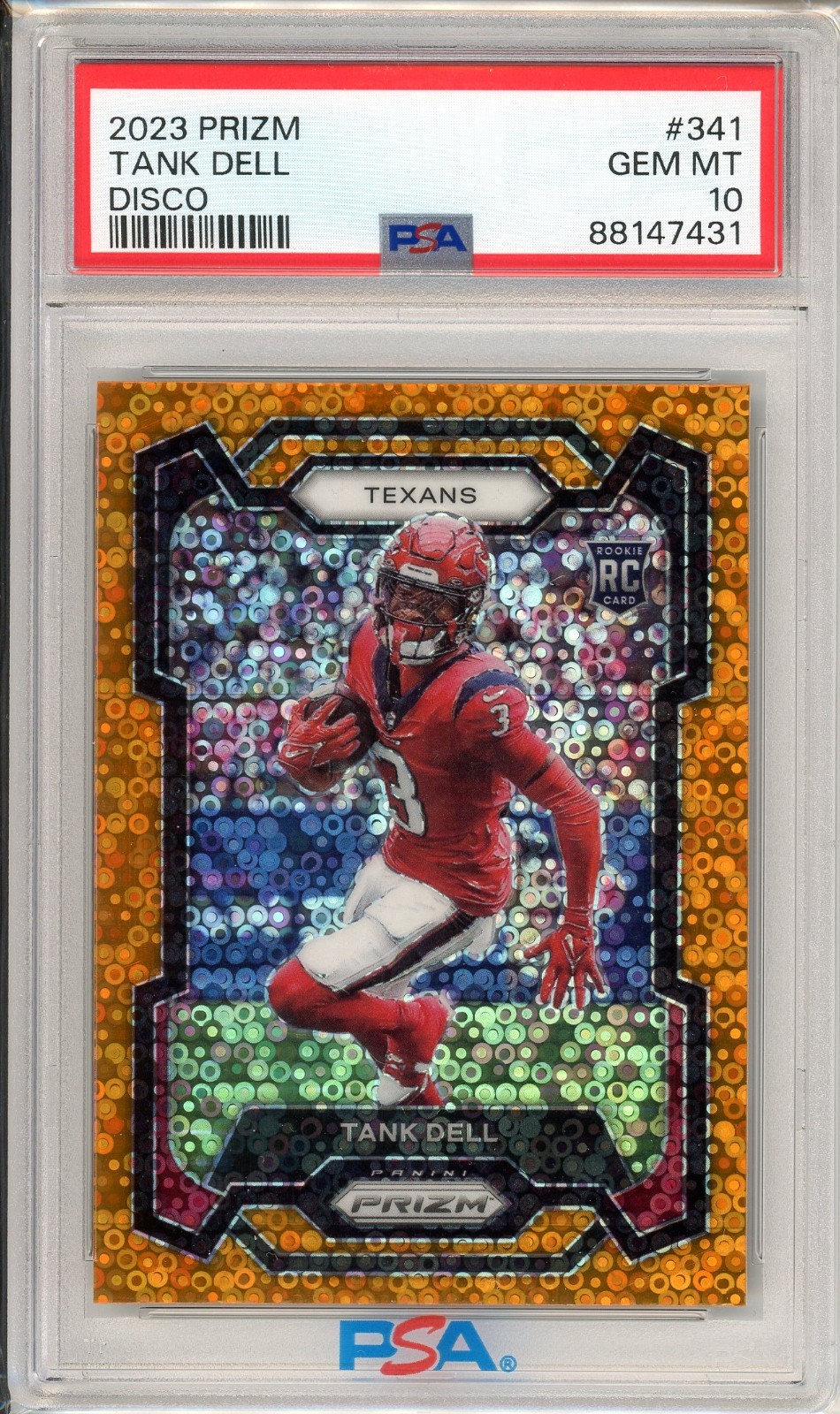 Tank Dell 2023 Prizm #341 Disco Prizm PSA 10 Gem Mint Rookie Houston Texans