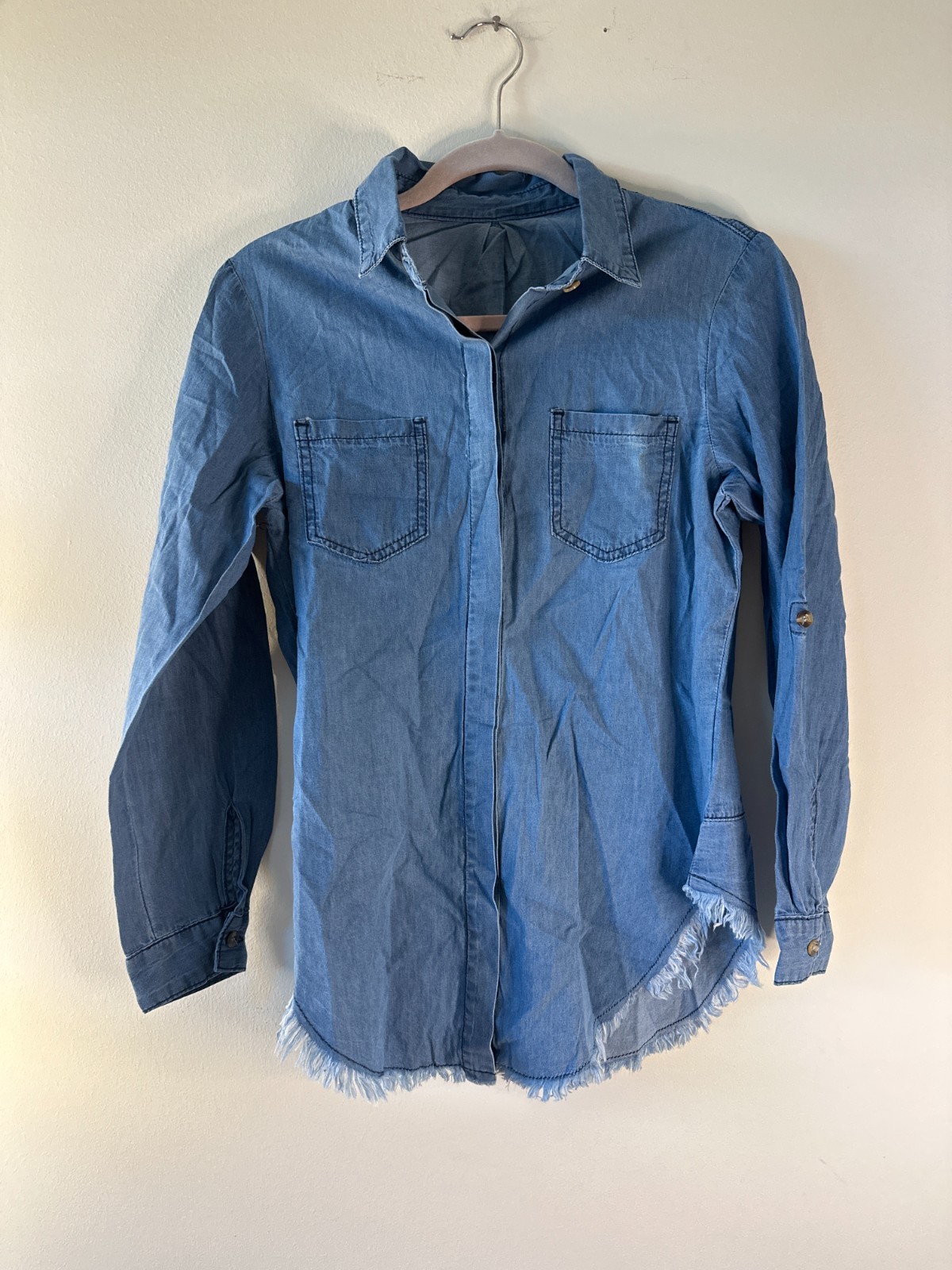 Women's Long Sleeve Denim Shirt - Size Small