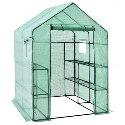 Walk-in Greenhouse 56 x 56 x 77 Inch Gardening with Observation Windows - Color:
