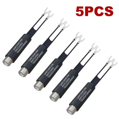 UHF VHF FM 75-300 Ohm TV Antenna Matching Transformer Coaxial Cable Adapter
