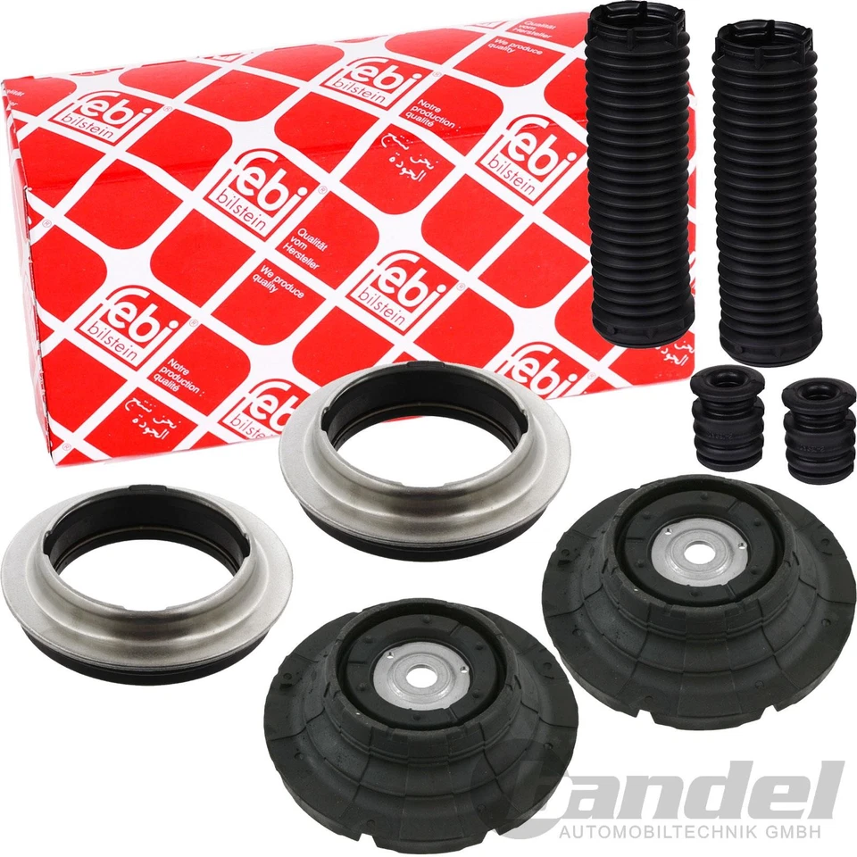 2 FEBI FEDERBEINLAGER DOMLAGER+PROTECTION KIT VORNE für VW MULTIVAN T5 7HM