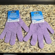 April Bath And Shower Exfoliating Bath Gloves - Set of 2 - Brand New