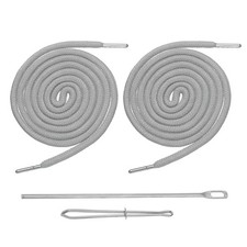2Pcs Drawstring Cord, 51" Drawstring with Threader(0.2" D, Light Gray)