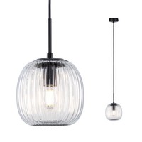 LED Pendelleuchte Ruya E14 Max. 20W Glas, Schwarz Matt