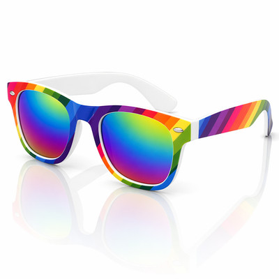 Rainbow Sunglasses Mens Ladies Womens Festival Mirrored Lens