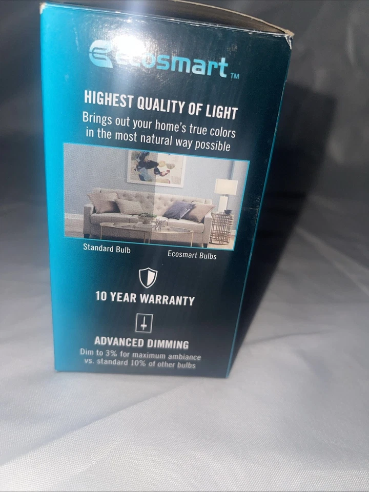 Eco-Smart LED A19 Daylight, 60W 2-Pack Replacement Frosted Glass - Image 4 of 4