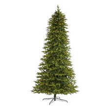 Nearly Natural 10ft Belgium Fir Natural Look Christmas Tree with 1050 Clear LED