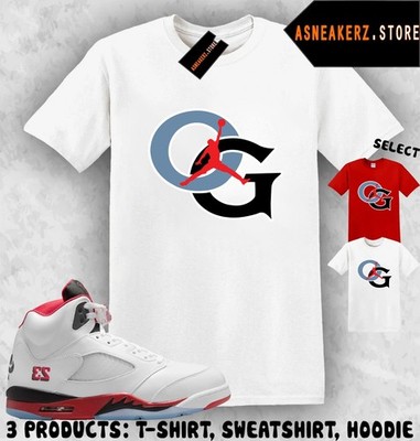 Shirt To Match AJ 5 Fire Red 2025 Sneaker Matching Tee Jumpman OG 5s T-Shirt