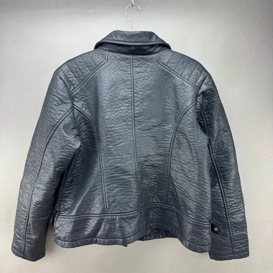 Chaqueta de moto New Look de cuero sintético negra para mujer talla 1X Foto 2 de 4