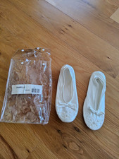 David  s Bridal Slipper Isabelle in white Size small