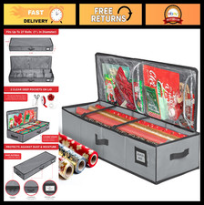 Premium Wrapping Paper Storage Container - Durable 600D, Fits 27 Rolls, Extra Po
