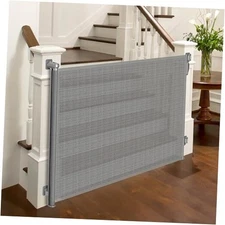 Retractable Baby Gates No Drilling | 54" Wide x 38" Tall - No Drilling A-grey