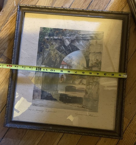 Picture - Kafferlein Framed Watercolor Archway Painting Signed 16 X 18 der Fisch - Picture 22 of 24
