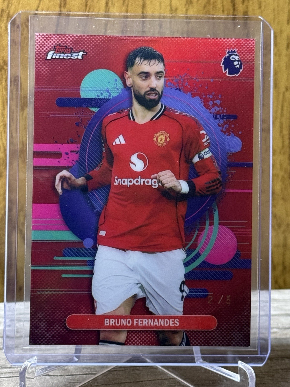 Bruno Fernandes 2025-26 Topps Finest EPL Red /5 Manchester United Color Match