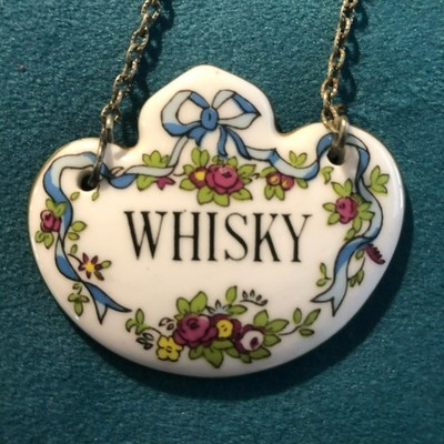 Vintage Royal Crown Staffordshire Porzellan Whisky Dekanter Etikett