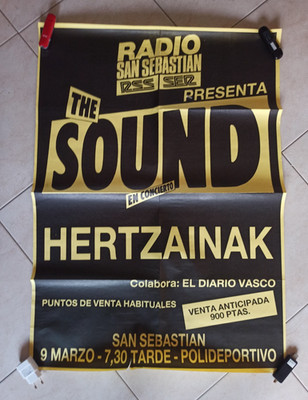 THE SOUND (ADRIAN BORLAND) Original Konzert Poster SAN SEBASTIAN (SPANIEN) 1986