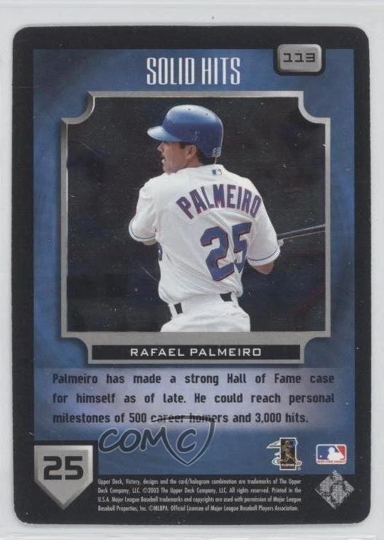 2003 Victory Solid Hits Rafael Palmeiro #113 - Image 2 of 2