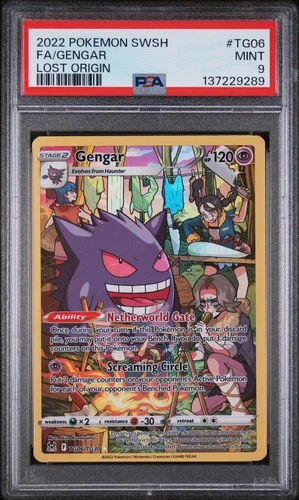 2022 POKEMON SWORD & SHIELD LOST ORIGIN #TG06 FULL ART/GENGAR PSA 9