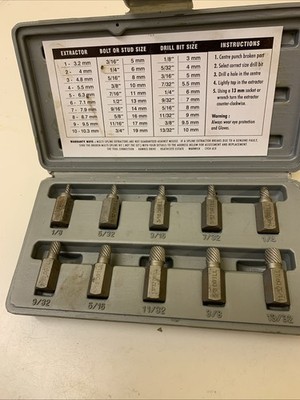 10-tlg Schraubenausdreher Set Sechskantkopf Multi-Spline Easy Out Schraubenausdreher