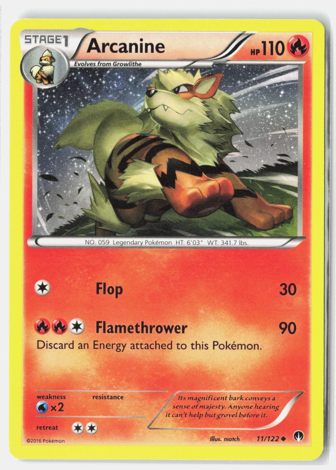 Arcanine 11/122 Uncommon BREAKpoint Pokemon Lightly Played match