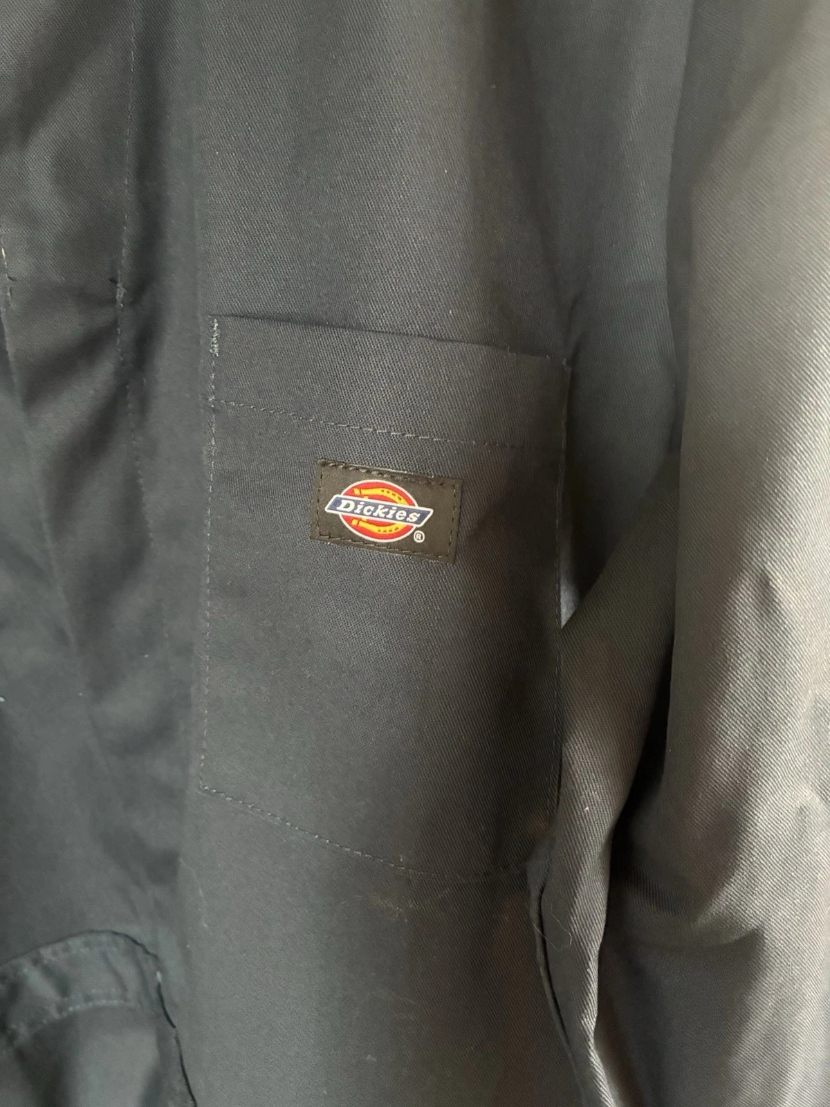 Dickies Navy Twill Work Coveralls XL  Full Zip Relaxed Straight Leg MPN 48611DN image 8
