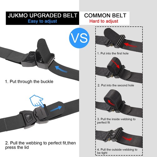 Quick Release Tactical Belt, Military Work 1.5" Nylon Web Golf Belt with Heav... - 第 3/6 張圖片