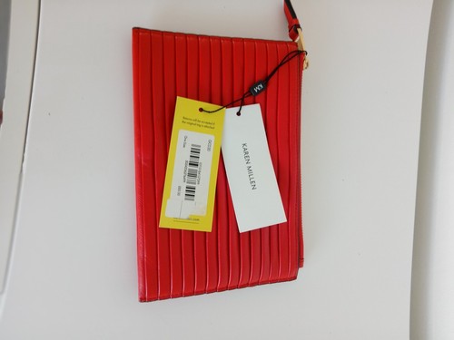Pochette donna Karen Millen rossa con chiusura zip superiore - Foto 4 di 4