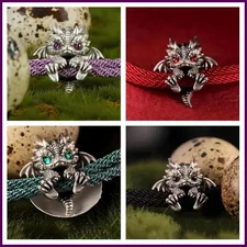 Vintage Red Rope Dragon Bracelet Bangle for Men Women Pullable Adjust