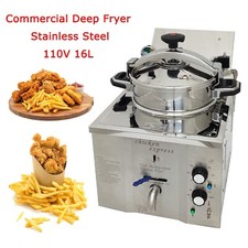 Commercial 16L Electric Pressure Fryer 110V Countertop Chicken Fish Deep Fryer