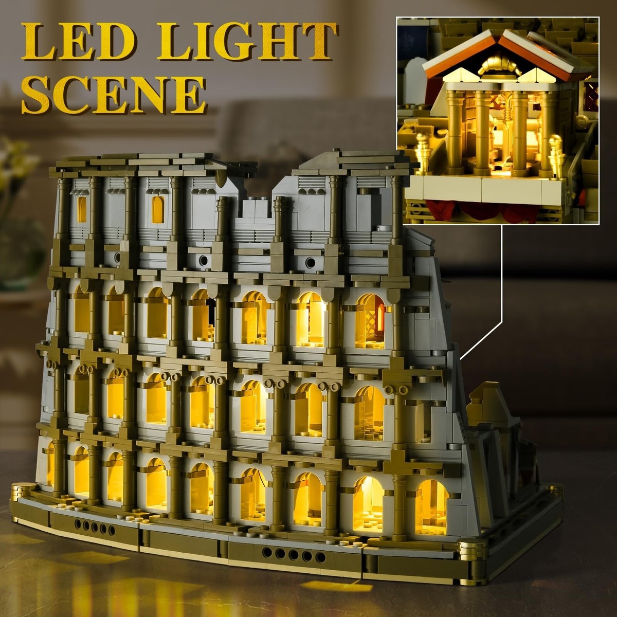 XITALAXU Architecture Roman Colosseum Building Set,Adults Landmark