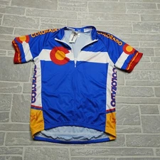 Shaversport Colorado Cycling Jersey Mens Large Front Zip Short Sleeve NWT $76