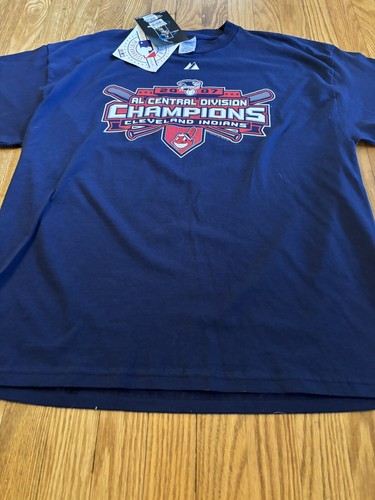 Cleveland Indians 2007 Division Champions Delta Majestic T-Shirt (Adult Large) - Picture 3 of 8