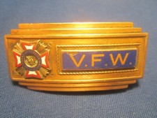 Vintage Brass Belt Buckle VFW VETERANS OF FOREIGN WARS j20k