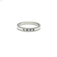 Custom Engraved Handmade Sterling Silver Stackable Ring Band Solid Stamped 925