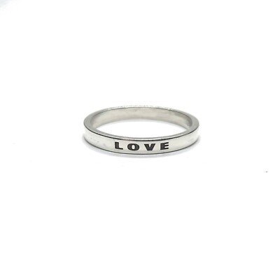 Individuell graviert Handarbeit Sterlingsilber Vorsteckring Band massiv gestempelt 925
