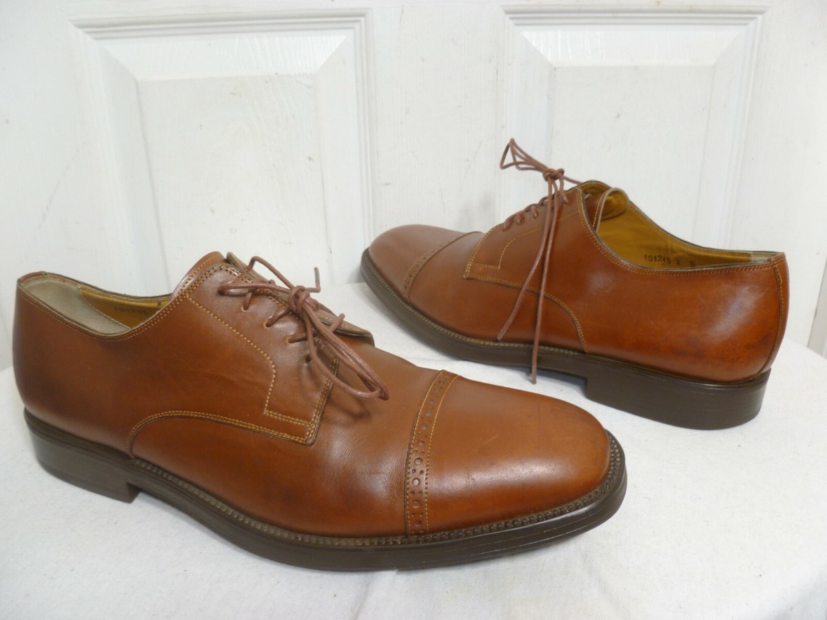 Santoni Men’s Handmade Classic Leather Oxford Lace Ups in Cognac Size 11 1/2 Santoni Brown Limited Edition Lace-up main image 2