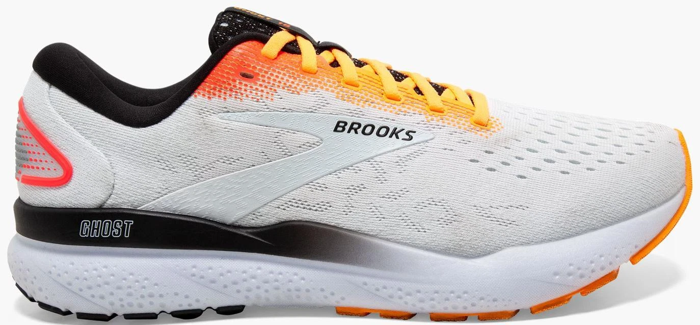 Brooks Ghost 17 White Orange Running Shoes 1104421D112 Men\'s Sz 11 Brooks Ghost 17 Orange Men main image 4