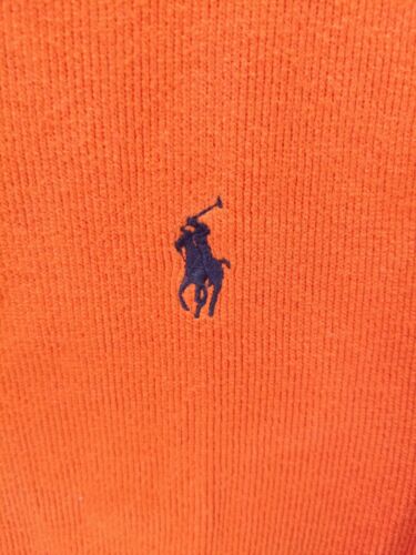 Polo Ralph Lauren Men’s Pullover Quarter Zip 100% Cotton Orange Size Large - Picture 2 of 8