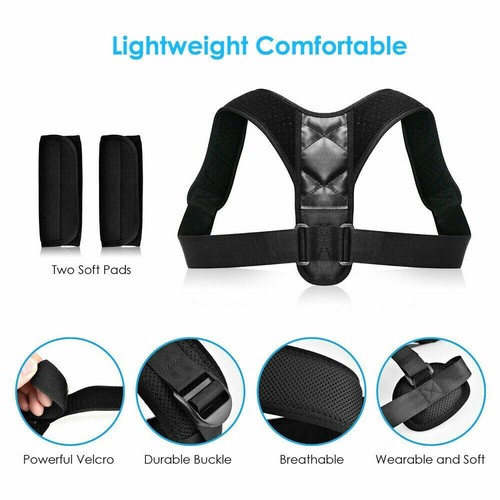 UNISEX POSTURE CORRECTOR ORTHOTICS SOFT BACK SUPPORT HUMPBACK COMFORTABLE HEALTH - Picture 6 of 12