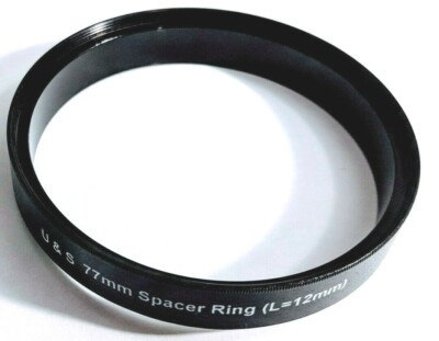 77mm Spacer Metal Adapter Ring For Lens Filter Tube Hood Add Space 77 mm L=12mm 