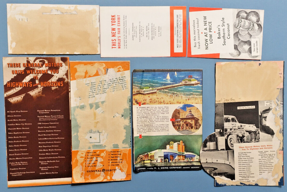 1939 New York World's Fair (7) PAMPHLETS,BOOKLETSHeinz,GM,BeechNut,GE