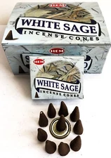 Hem White Sage Incense Cones - Pick 10-20-30-50-100-120 Free Shipping!