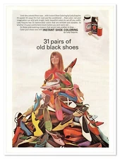 Lady Esquire Instant Shoe Coloring Pile of Pumps Vintage 1968 Print Magazine Ad