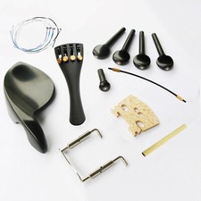 1/8 Violin Ebony Wood Fitting Carbon Fiber Tailpiece Tuners Chinrest Pegs String