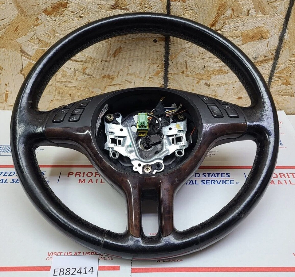 BMW X5 2000-2006 VOLANTE DEPORTIVO NEGRO E53 CON CONTROLES MADERA GRANO FABRICANTE DE EQUIPOS ORIGINALES 6755737 Foto 2 de 4